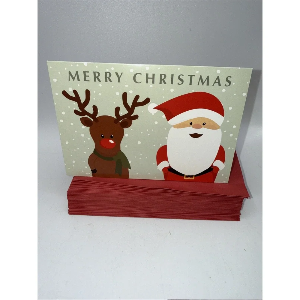 Sustainable Greetings 48 Pack‎ Santa Christmas Cards with Envelopes
